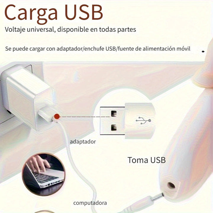 Removedor Eléctrico Recargable & Herramienta de Pedicura - USB Recargable, 400mAh, Portátil - Incluye Molinillo y Lima para Uñas - Ideal para uso en casa y viajes, kit de pedicura portátil