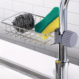 Organizador de esponjas para grifo de cocina, jabonera y porta cepillos de acero inoxidable, ideal para baño o cocina