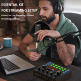 Nueva caja de podcast V8S, interfaz de audio todo en uno con micrófono de condensador de estudio, perfecta para podcasting, grabación, canto, transmisión y juegos, PC, teléfono inteligente.