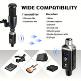 Microfono sin varillas profesional UHF, sistema de micrófonos recargable USB, con ganancia de audio incorporada, calidad de sonido HD sin pérdidas, función de cambio 48/0V en un solo botón, compatible con micrófonos dinámicos y condensadores