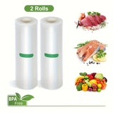 2 rollos de envoltura de sellado al vacío sin BPA - Material PE+PA, desechable, ideal para Sous Vide, almacenamiento en congelador y conservación de la frescura, adecuado para uso doméstico y profesional en la cocina