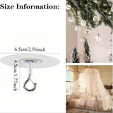 2 piezas/4 piezas/6 piezas/12 piezas, gancho de techo adhesivo no poroso, utilizado para colgar lámparas, plantas verdes y otros adornos, colgantes navideños, ganchos de Navidad, etc.