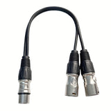 1pc Adaptador de cable de interfaz de audio profesional de 1 a 2, conexión XLR macho y hembra de tres núcleos, compatible con PC, consolas de mezcla, micrófonos, altavoces, amplificadores, controladores de iluminación de escenario - Negro, alimentación c