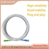 Cable de salto de fibra SCAPC a SC/UPC blindado, modo único, hilo único, compatible con OS1/OS2, 9/125um, LSZH, 3.0mm, blanco, opción de 1m-30m (98 pies), adaptadores de red USB