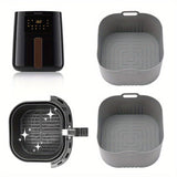 2 piezas de bandejas de horno de silicona cuadrada para freír aire - Antiadherentes, resistentes al calor, ideales para Philips HD9252, HD9200, HD9255 - Perfectas para cocinar papas fritas, pollo y verduras, bandejas de horno con forros | Bandeja de sili