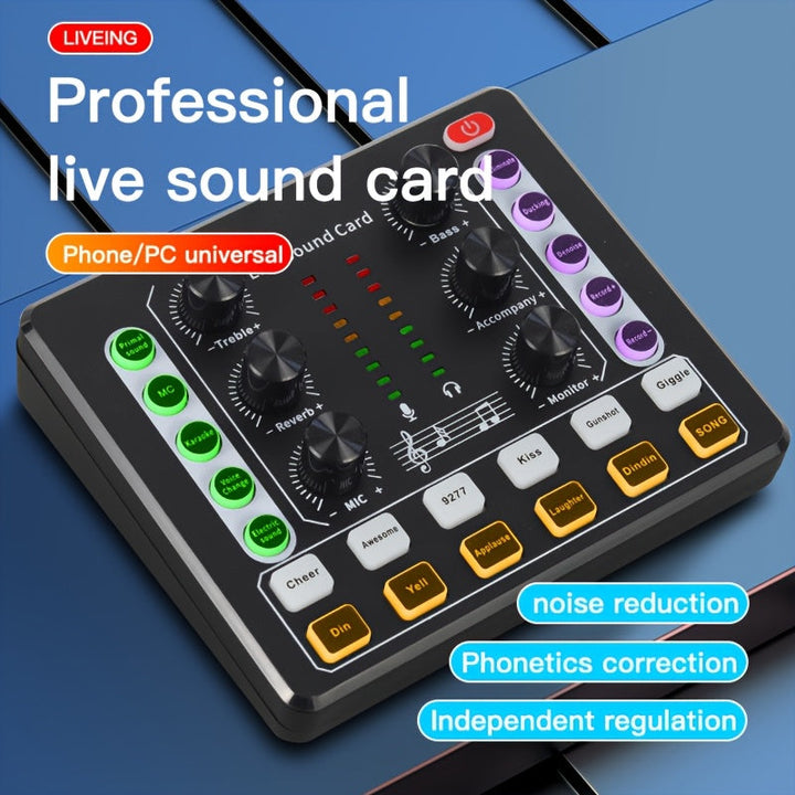 Kit Completo de Podcast con Tarjeta de Sonido V8 y Micrófono de Condensador - Jack de Audio Alimentado por USB para Grabación, Streaming, Juegos | Compatible con Computadoras, Smartphones | Incluye Tarjeta de Sonido en Vivo, Auriculares, Cables y Accesor