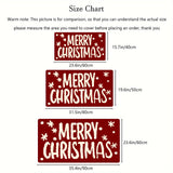 1 alfombra de feliz Navidad con diseño de copo de nieve, antideslizante, lavable a máquina, de poliéster rojo y blanco para decoración navideña interior/exterior, ideal para entrada, baño o fiestas navideñas, decoración de puerta navideña, alfombra de bi