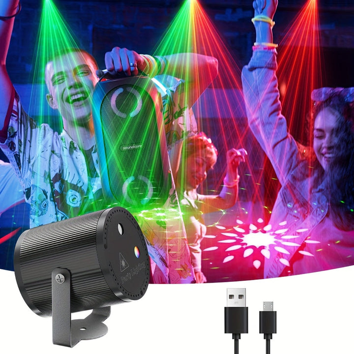 [Luces DJ con voz] Luces DJ con control de voz, iluminación para escenarios pequeños, láser cilíndrico pequeño, ideal para fiestas de cumpleaños, regalos, bandas y estudios de baile