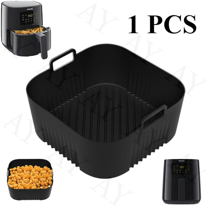 Bandejas de silicona para hornear para freidoras de aire, compatibles con los modelos Philips HD9252, HD9200 y HD9255, con una superficie antiadherente para facilitar la limpieza en freidoras de aire, hornos y microondas.