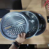 Juego de cocina de acero inoxidable de 3 piezas con rallador integrado, colador multifuncional y tazón de mezcla para lavar y cortar frutas, verduras, queso - Tazones de preparación de alimentos seguros con sistema de drenaje