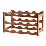 1pieza Estantería de vino de bambú, Soporte de vino apilable, estante de exhibición, organizador de almacenamiento de vino para cocina, bar, bodega de vinos