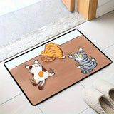 Alfombra Antideslizante De Caricatura De Gato Lindo, Absorbente Y Lavable Para Entrada, Sala De Estar, Cocina, Baño, Decoración De Hogar Duradera De Poliéster