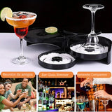 1 pieza de escurridor de cóctel de 3 niveles, herramienta de bar negra de plástico con esponja, sin contacto con alimentos, para margaritas, bloody marys, gimlets - Accesorio para bartender