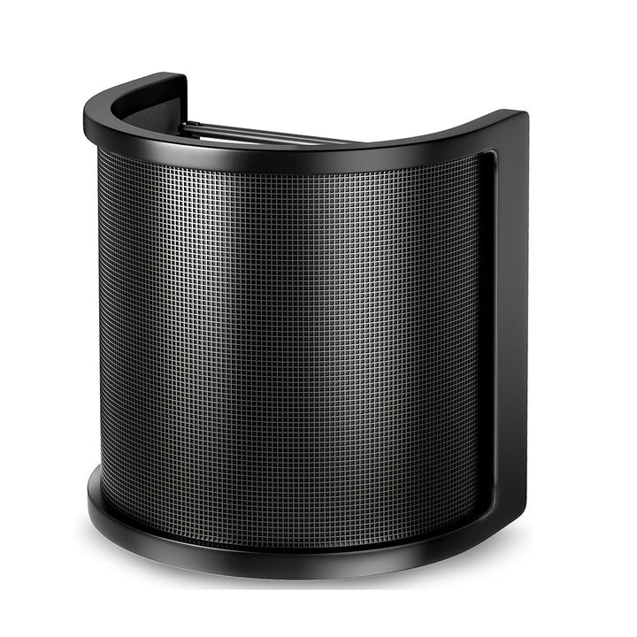 Ventilador de viento y filtro de pop TAVOSOP mejorado - Cubierta de malla metálica ajustable para grabaciones sin manos, reduce el ruido del viento y mejora el tono de bajo, compatible con la mayoría de los micrófonos, ventilador de viento, mejora del au