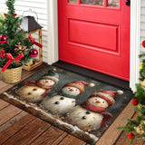 Felpudo navideño de bienvenida para puerta, con respaldo de goma antideslizante, lavable a máquina, alfombra trenzada rectangular de poliéster, tapete ligero para interiores y exteriores para entradas, salas de estar, baños y balcones, decoración navideñ