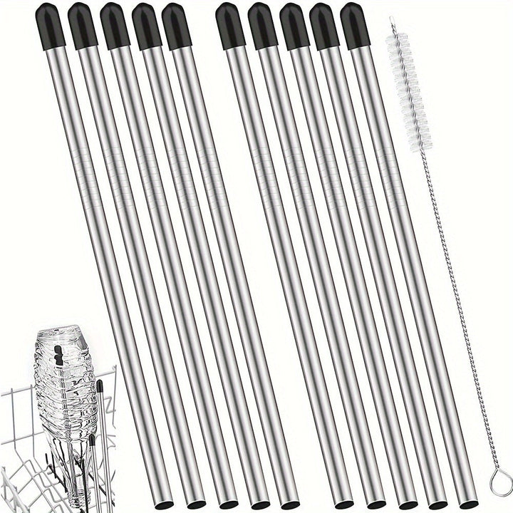 10pcs 8.54 Pulgadas Lavavajillas Estante De Drenaje, Cubiertos De Vidrio De Acero Inoxidable De Drenaje Reemplazos + 1pc 7.87 Pulgadas Cepillo De Detalle, Adecuado Para El Conjunto De Cesta De Lavavajillas Ordinario