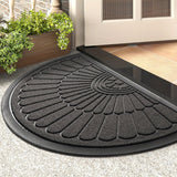 1pc Alfombra de Puerta Exterior Interior - Alfombra de Entrada Semicircular Duradera de Goma Antideslizante para la Puerta delantera para el Exterior Interior Entrada Entrada Trampa de Suciedad Bienvenida para Patas y Zapatos Empapados