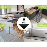 8pcs Rabenda Agarraderas Triangulares para Alfombras - Antideslizantes, Almohadillas Adhesivas de Doble Cara para Alfombras de Área, Fáciles de Aplicar y Quitar, Lavables, Mantienen las Esquinas Planas en Suelos de Madera y Azulejos - Ideales para Dormit