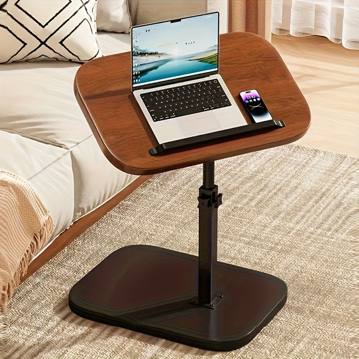 Altura Ajustable, Mesa de Volteo Giratoria de 360 Grados - Madera y Metal, Ideal para Uso en Interior y Exterior, Perfecta para Trabajar, Estudiar o Relajarse, Mesa de Estudio | Estilo Casual Moderno | Mesa de Altura Ajustable