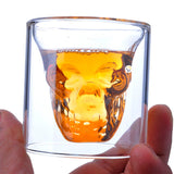 Copa Calavera Vidrio 3D 25Ml Copa Decoración Calaca Cerveza Whisky VC3D25M