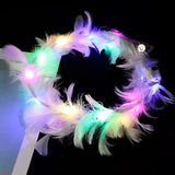 Corona Plumas Aureola Ángel Halo Luz Led Disfraz TRS183