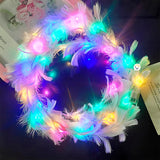 Corona Plumas Aureola Ángel Halo Luz Led Disfraz TRS183