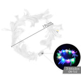 Corona Plumas Aureola Ángel Halo Luz Led Disfraz TRS183
