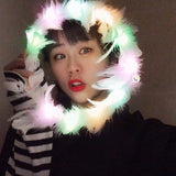 Corona Plumas Aureola Ángel Halo Luz Led Disfraz TRS183