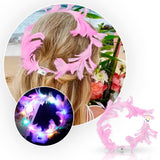 Corona Plumas Aureola Ángel Halo Luz Led Disfraz TRS183