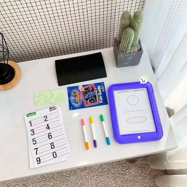 Tablero De Dibujo Mágico Marcadores Neón Didáctica Niños 21MP1