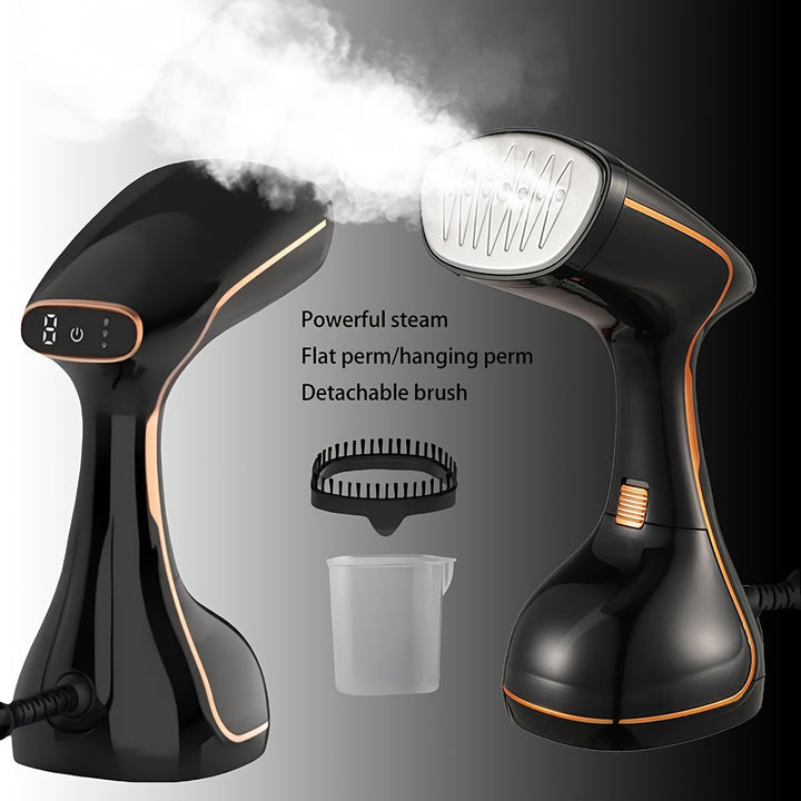 Plancha de mano portátil estilo US, ideal para uso en casa y al aire libre, plancha de viaje con cabezal de cepillo desmontable, 3 velocidades ajustables, planchado plano y colgado, resistente a arrugas