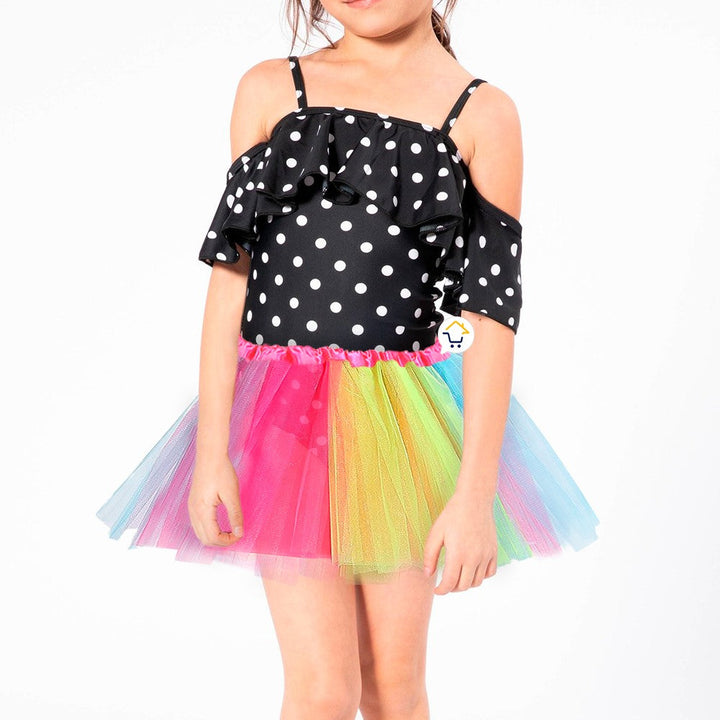 Tutú Arcoíris Niñas Colores Falda Ballet Disfraz AF416