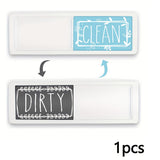 1/2 piezas, letrero de limpieza y suciedad para lavavajillas, adhesivo opcional, magnético, fácil de leer, imanes de deslizamiento de cortina de alta resistencia para lavavajillas, accesorios de cocina, tablero de decoración de refrigerador, pegatina mag