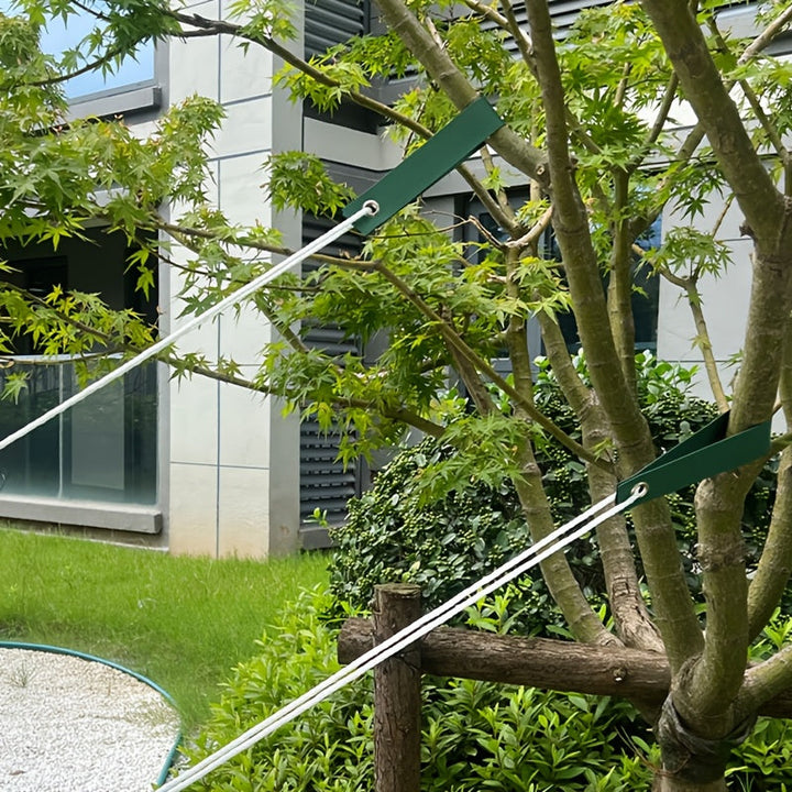 Juego de ataduras de soporte de tronco de árbol de alta resistencia verde, 9 piezas de clavos de tierra negros, adecuados para atar árboles de jardín al aire libre, reparaciones y salidas moldeadas, refuerzo de tienda de picnic