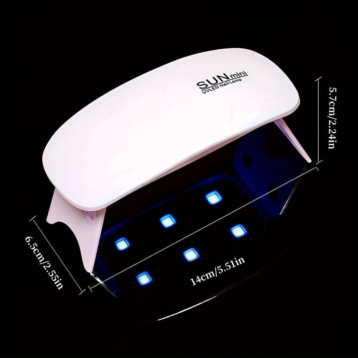 6 Bombillas LED | Secador de Uñas Plegable Mini con Diseño Ultra Delgado | Alimentación USB | Ideal para Manicura y Cuidado de los Pies en Casa | Regalo Perfecto para Cumpleaños/Halloween/Action de Gracias!