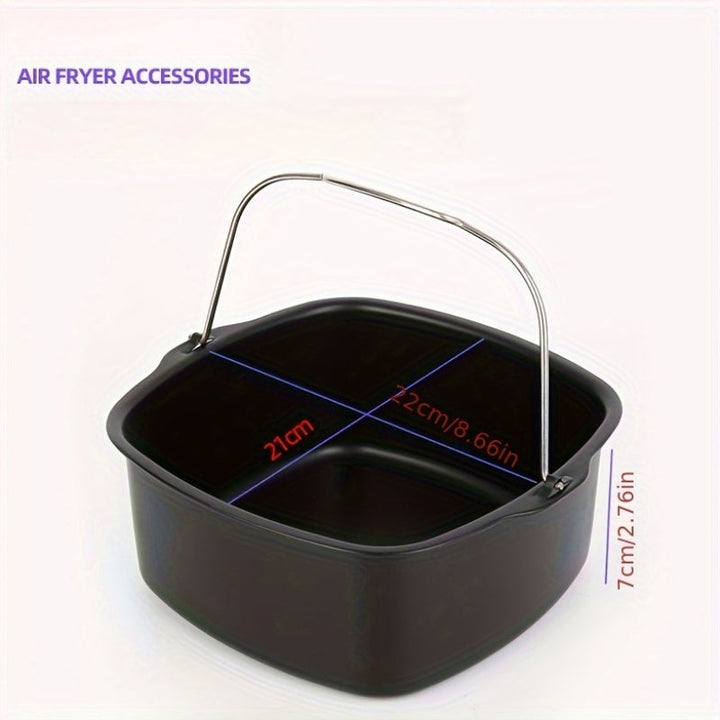 Molde de pastel redondo de metal con tapa - Molde de hornear antiadherente y resistente al calor para pasteles, muffins y pasteles redondos perfectos - Accesorios de freidora de aire duraderos para hornear en casa