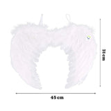 Alas Ángel Pequeñas Blancas Plumas Realistas Disfraz Halloween AF-481