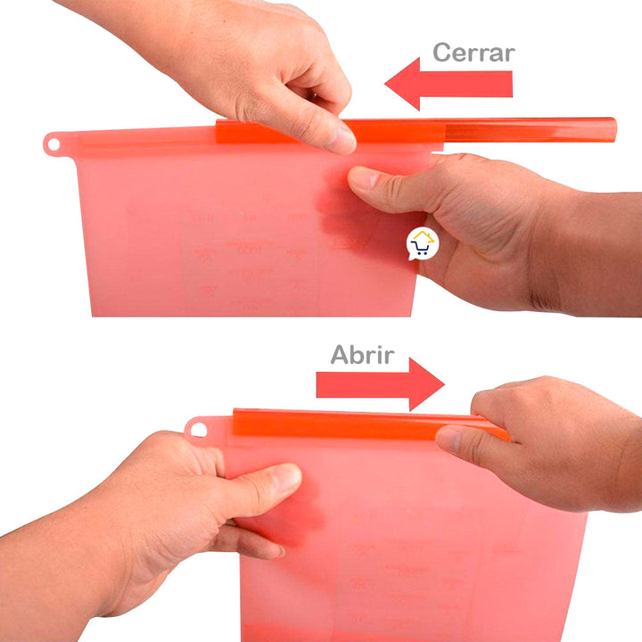 Bolsa Silicona Hermética Reutilizables Alimentos 1000ml HE0232