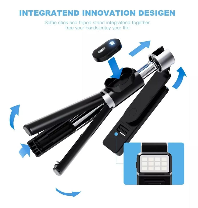 Selfie Stick 04 con Luz con Control Monopod Tripode Fotografia Celular