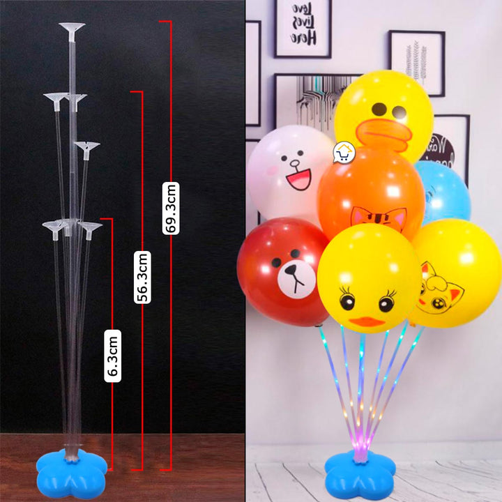 Base Globos + Luces Micro Led + 7 Tubos para Globos RF X LUZ