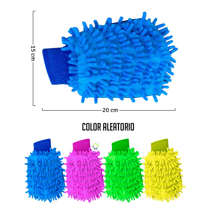 Kit x3 Guantes Microfibra Para Lavar y Secar Carro Moto Sacudidor GMWA297x3