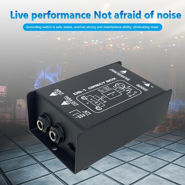 Transformador de Impedancia para Guitarra, Transformador de Adaptación de Impedancia Pasivo QudosXy DB-1 de Construcción de Hierro sin Carga de Canal Único para Guitarra, Bajo, Teclado, Negro