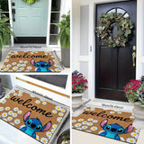 1pc Alfombra de Poliéster Disney Stitch 2D PLANA, alfombrilla antideslizante para exteriores, tapete para sala de estar dormitorio cocina pasillo baño lavadora HYDD0321B5, 2D Plana