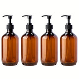 Juego de 4 dispensadores de jabón de 500 ml, botellas para loción, dispensador de jabón para baño, botellas vacías rellenables para champú, gel de ducha y acondicionador, accesorios para baño