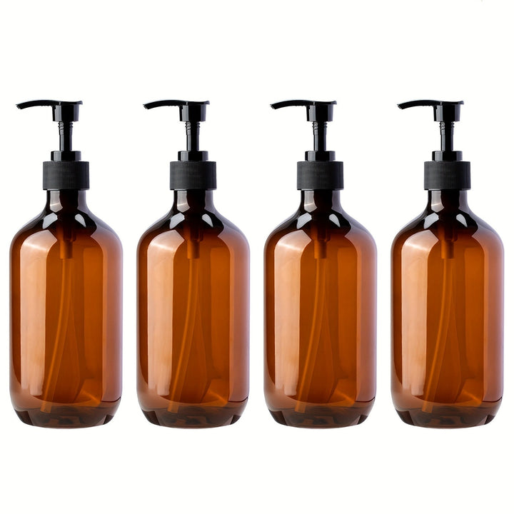 Juego de 4 dispensadores de jabón de 500 ml, botellas para loción, dispensador de jabón para baño, botellas vacías rellenables para champú, gel de ducha y acondicionador, accesorios para baño