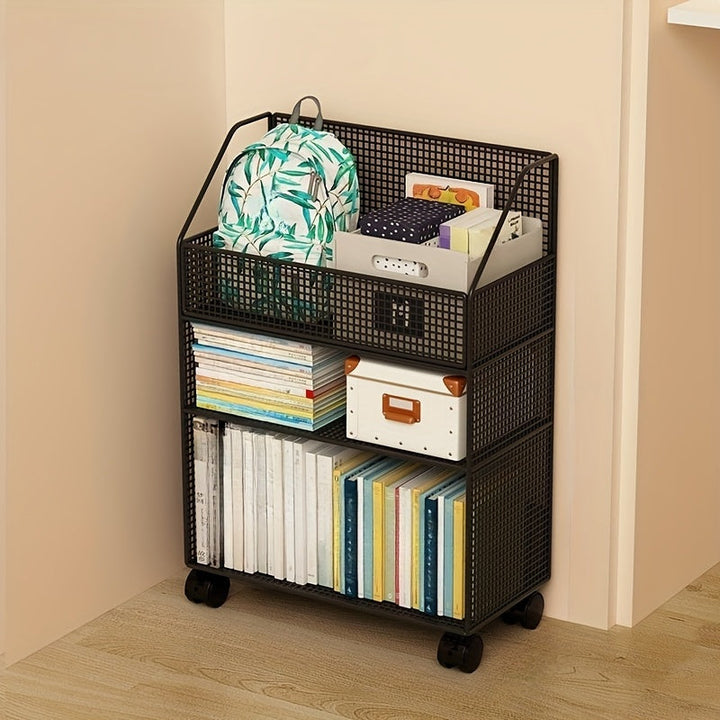 Estante de libros móvil con ruedas, almacenamiento de libros, estante de libros de suelo a techo para uso en casa y aula, estante de libros junto al escritorio, estante de almacenamiento de snacks, mesa de noche.