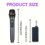 YAMNWEO Micrófono sin varillas Recargable UHF, Dinámico de Mano Dual para Karaoke, Bodas, DJ, Fiestas, Discursos, Iglesia, Aula, Sistema PA, Alcance de 48.77 Metros,