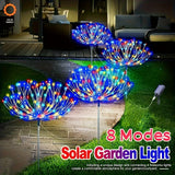 4 piezas de luces solares para jardín, luces de fuegos artificiales, exteriores, impermeables, 8 modos de iluminación, luces solares de estaca de fuegos artificiales, luces de estrella, 320/240 LED, luces de paisaje DIY, adecuadas para camping en RV, píc