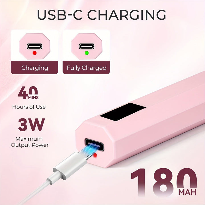 Lampara de uñas miniatura portátil recargable por USB - Diseño compacto y ligero, pantalla digital, compacta y viajera para manos y pies, cuidado de uñas de manos y pies, interfaz amigable, cuerpo de plástico duradero.