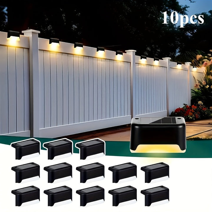 Pack de 10 Luces LED Solares para Jardín Impermeables, Iluminación Decorativa para Terraza, Valla y Paredes con Ambiente Festivo